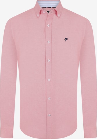 DENIM CULTURE Regular fit Button Up Shirt 'Henri' in Pink: front