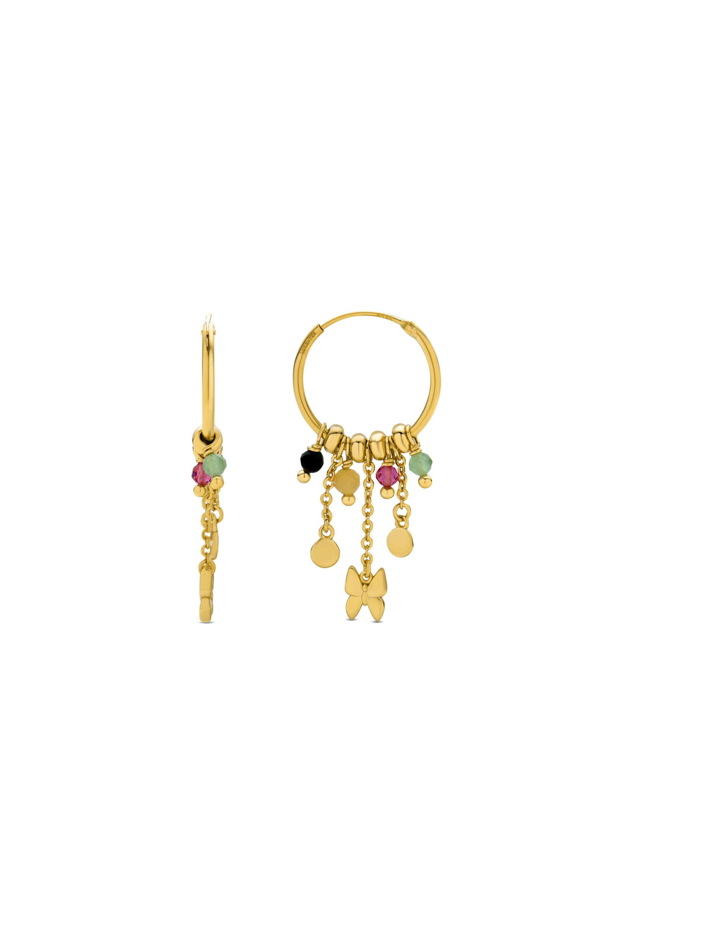 Luxenter - Pendientes 'Mariposa' en oro: frente