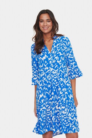 SAINT TROPEZ Jurk 'Eda' in Blauw: voorkant