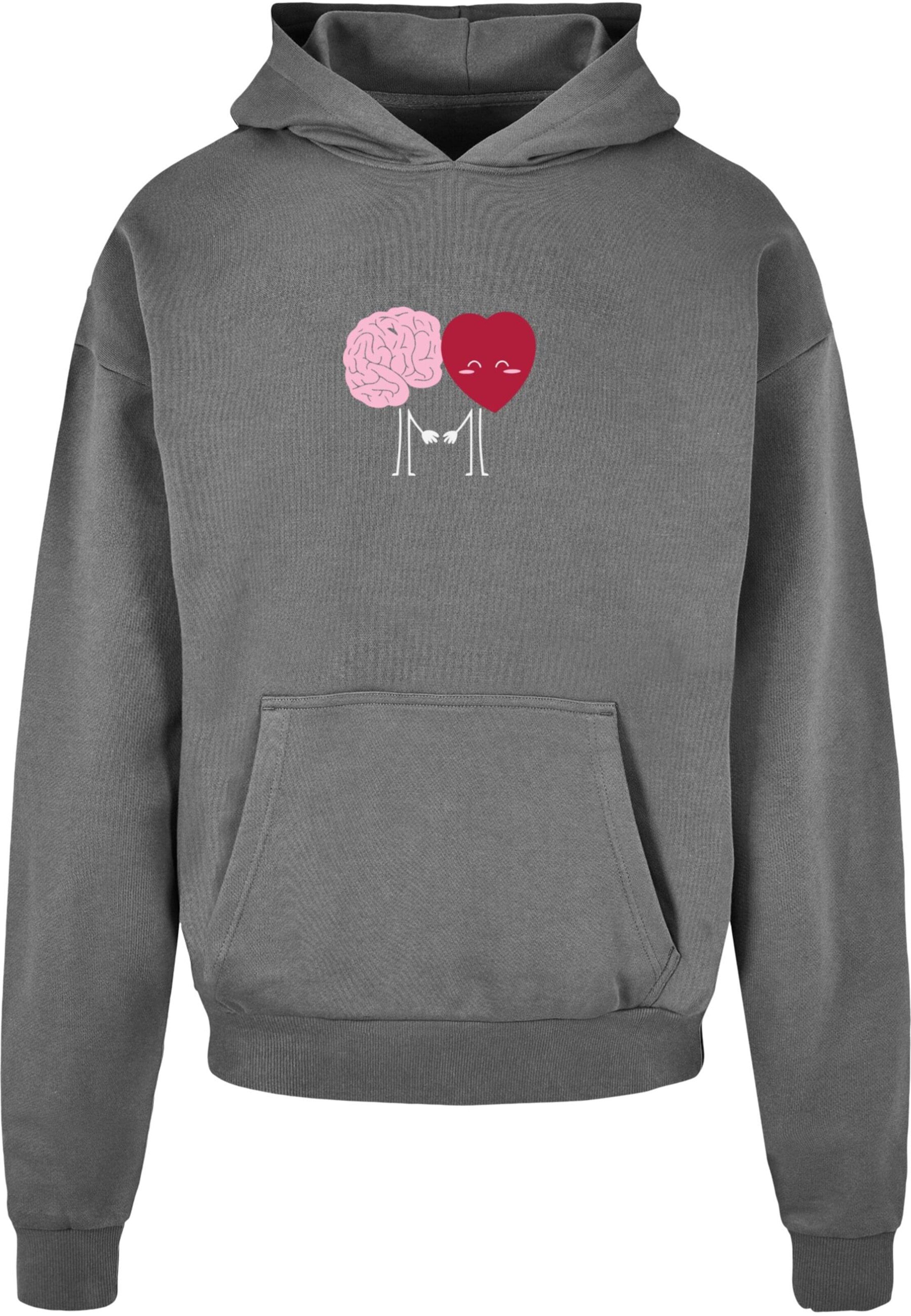 Sweat-shirt 'Hugs & Love - Emotional Balance' Merchcode en gris : devant
