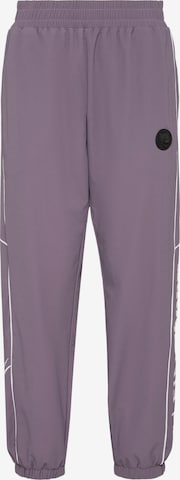 Plein Sport - Tapered Calças 'Scratch' em roxo: frente