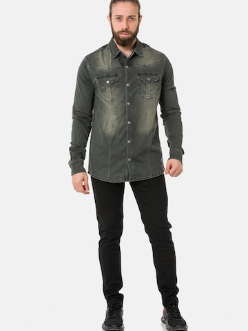 CIPO & BAXX Slim fit Overhemd 'CH189' in Groen