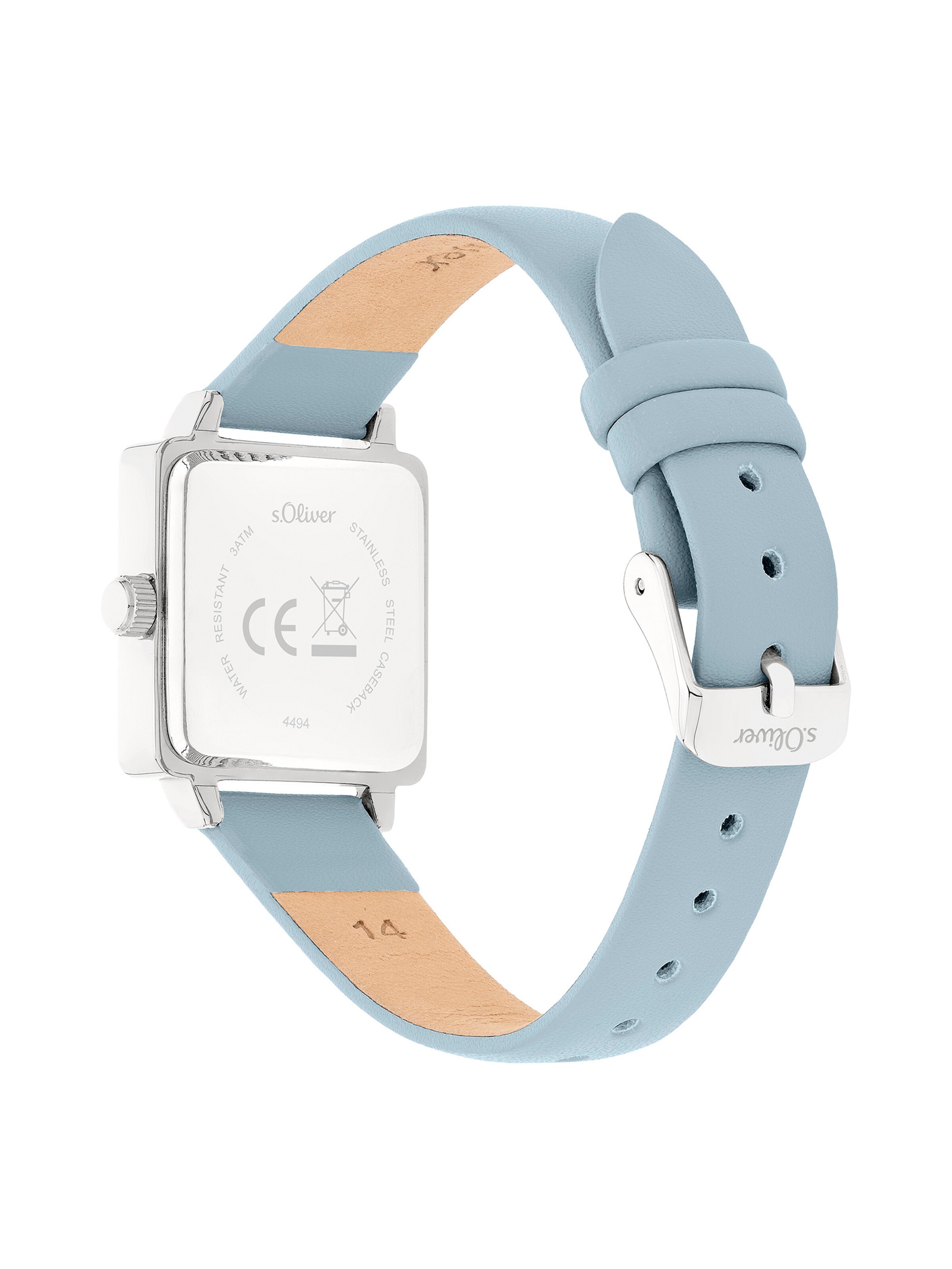 s.Oliver Analog Watch 'Square Time' in Blue