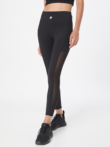 FILA Skinny Workout Pants 'ROSENTHAL' in Black: front