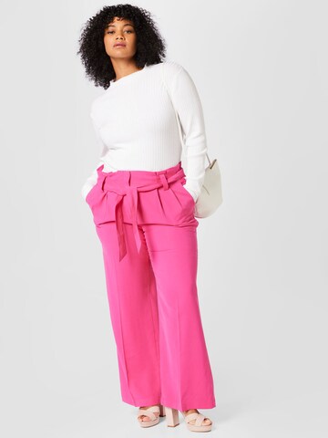 Esprit Curves Loose fit Pleat-Front Pants in Pink