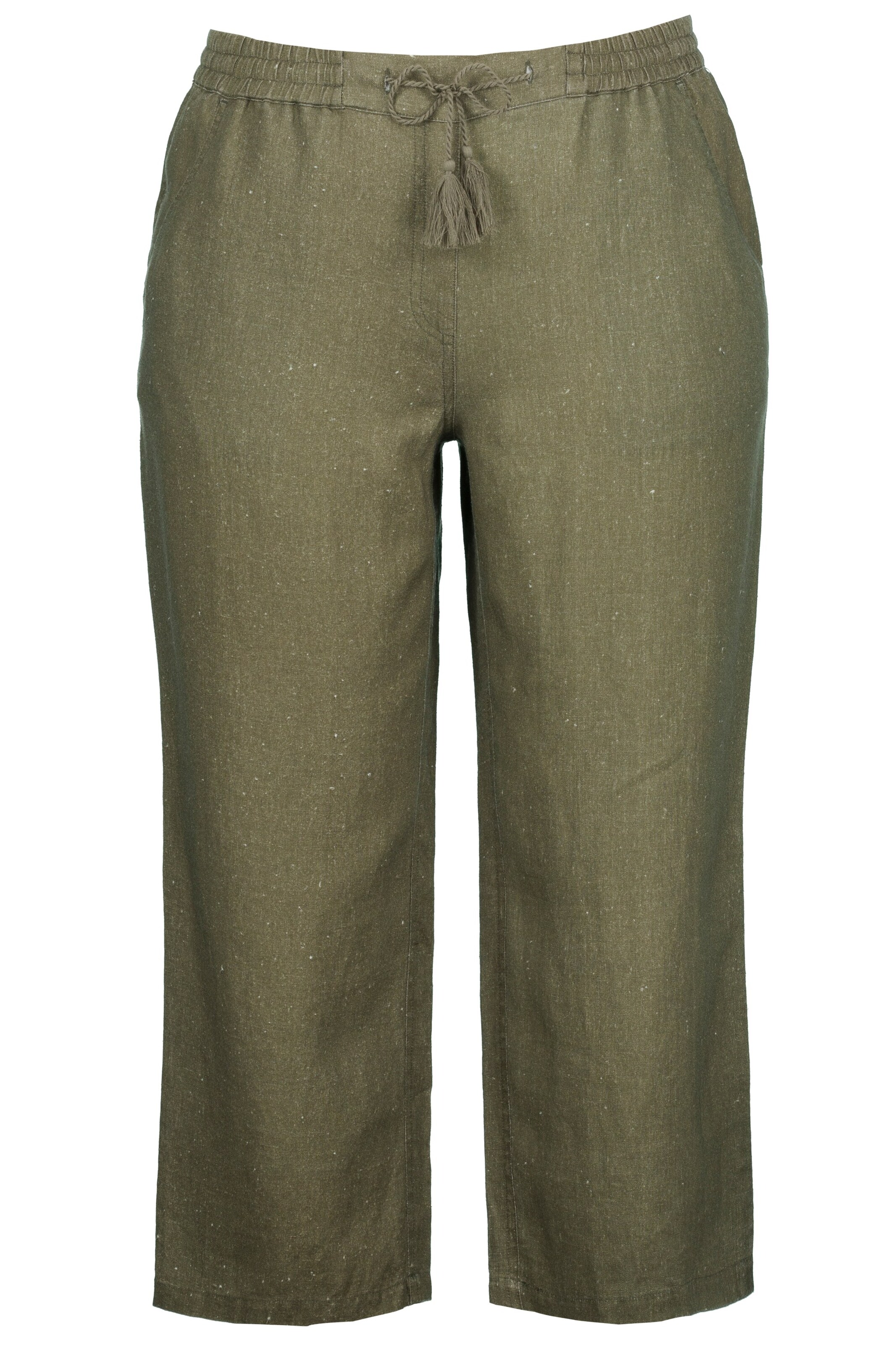 Ulla Popken Wide leg Broek in Groen: voorkant