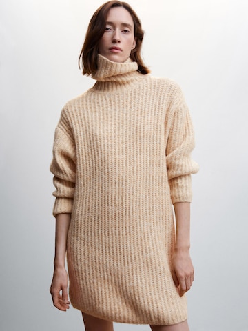 MANGO Knitted dress 'Fresa' in Brown: front