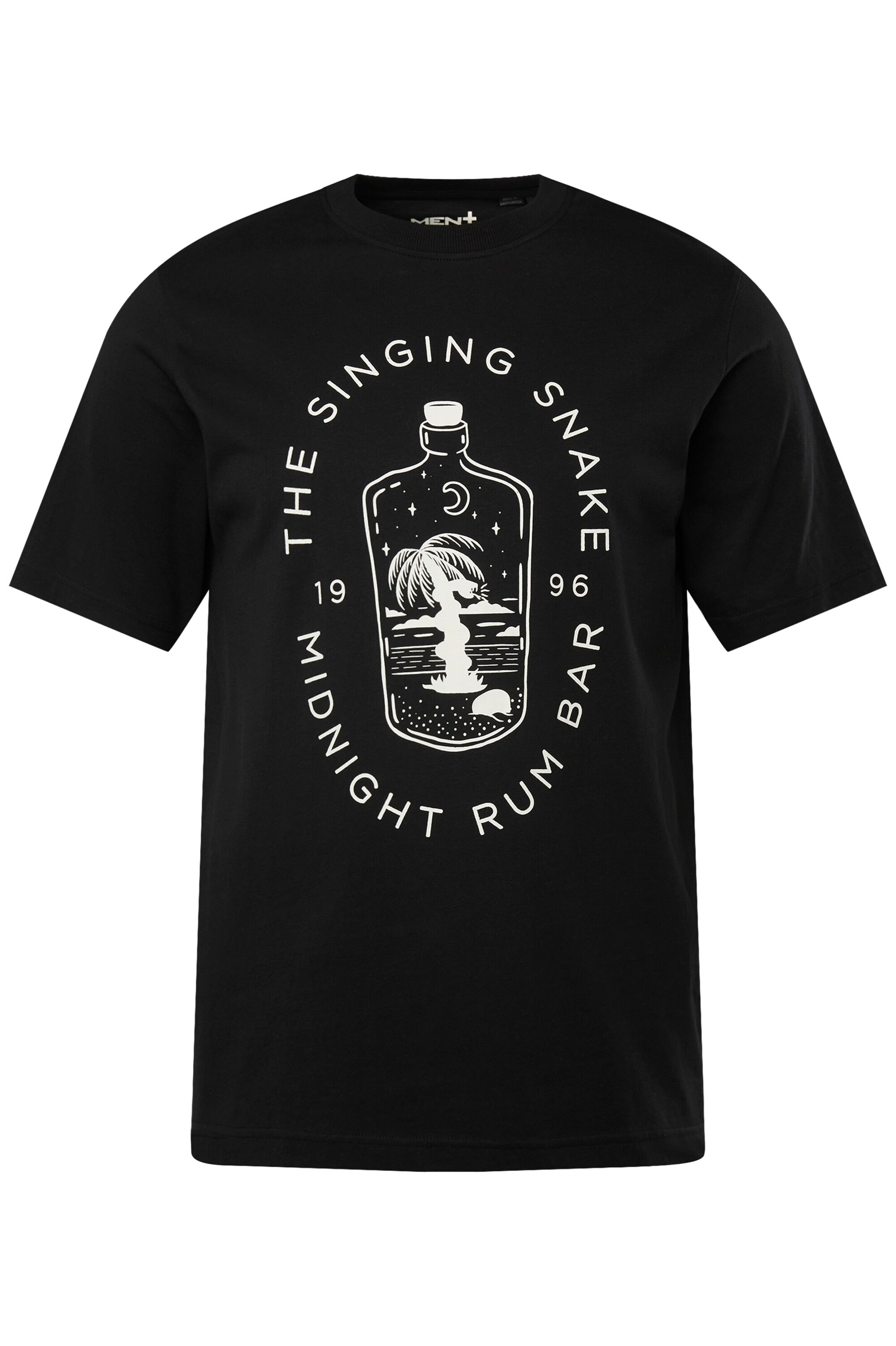 Men Plus Shirt in Black: front