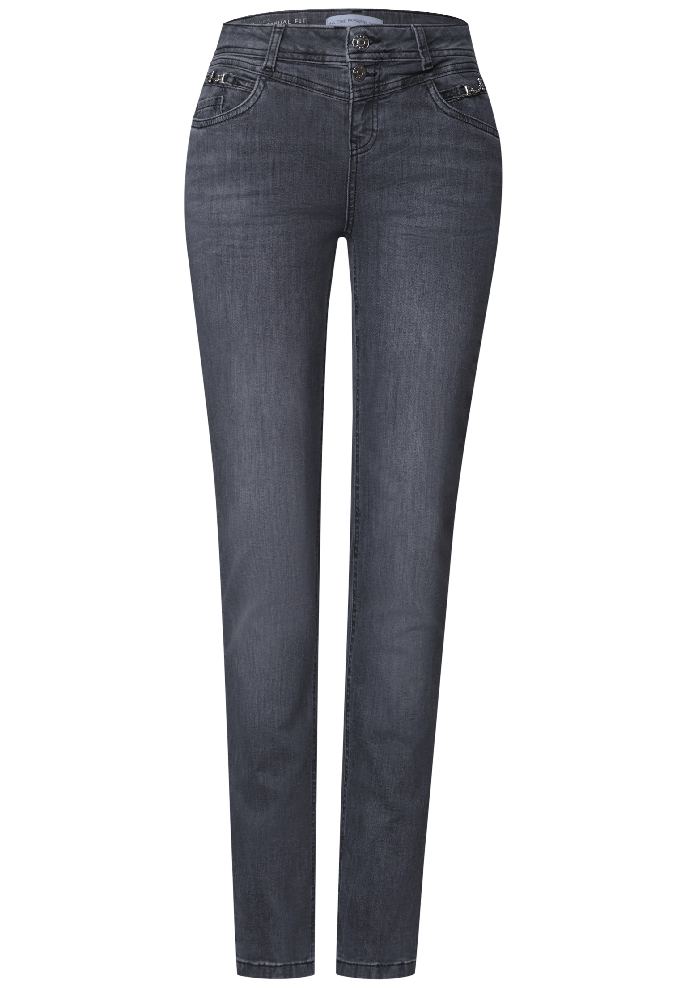 STREET ONE Slimfit Farmer - szürke: elől