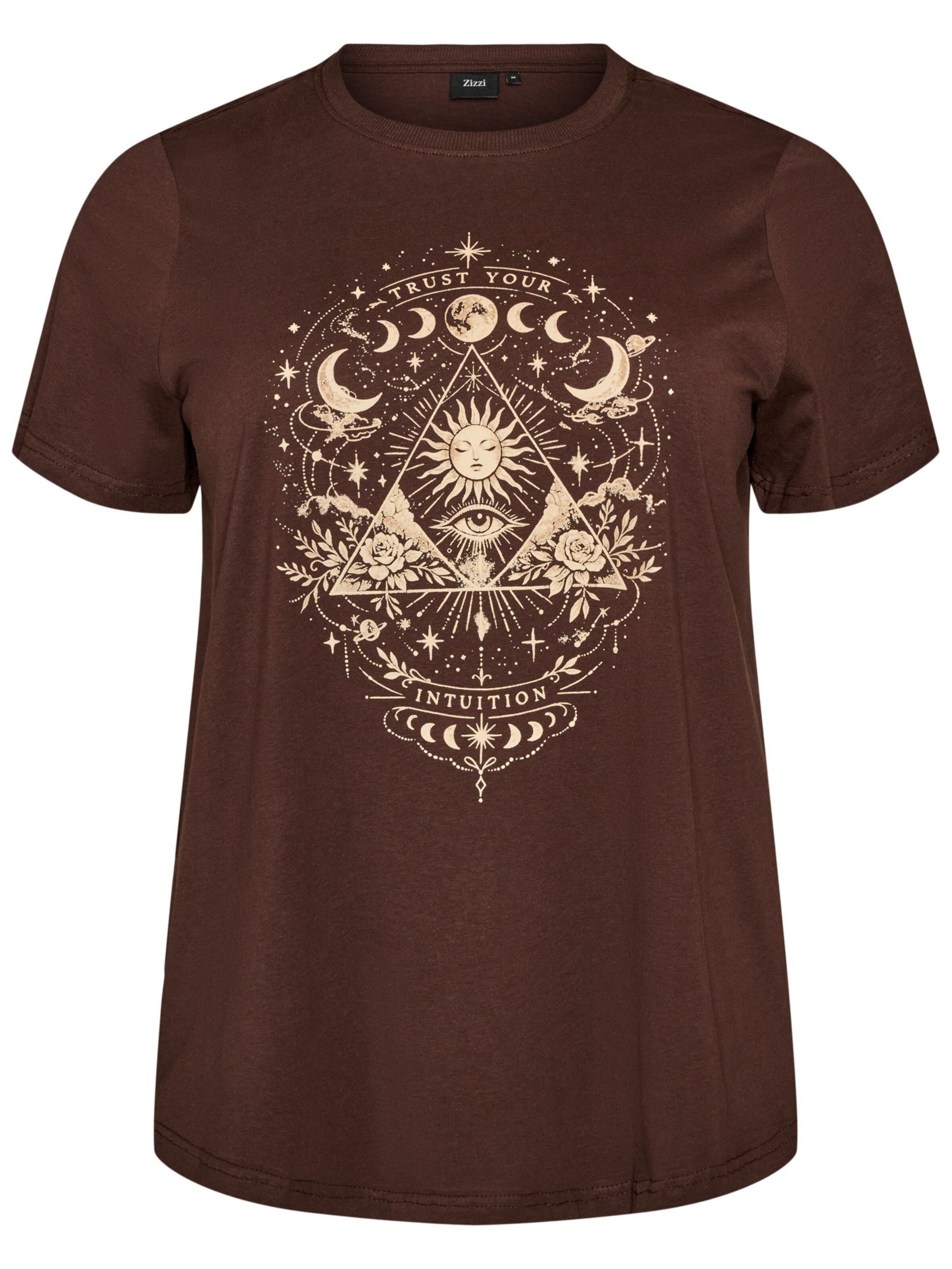 Zizzi Shirt 'VLIZ H' in Brown: front