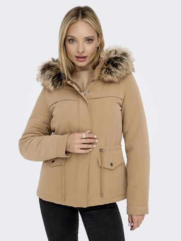 ONLY Winterparka in Bruin: voorkant