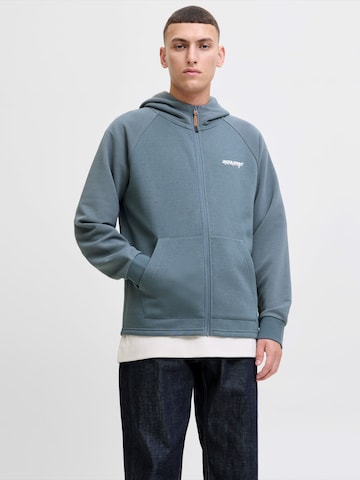 JACK & JONES Кофта на молнии 'JJTHATCHER' в Синий: спереди