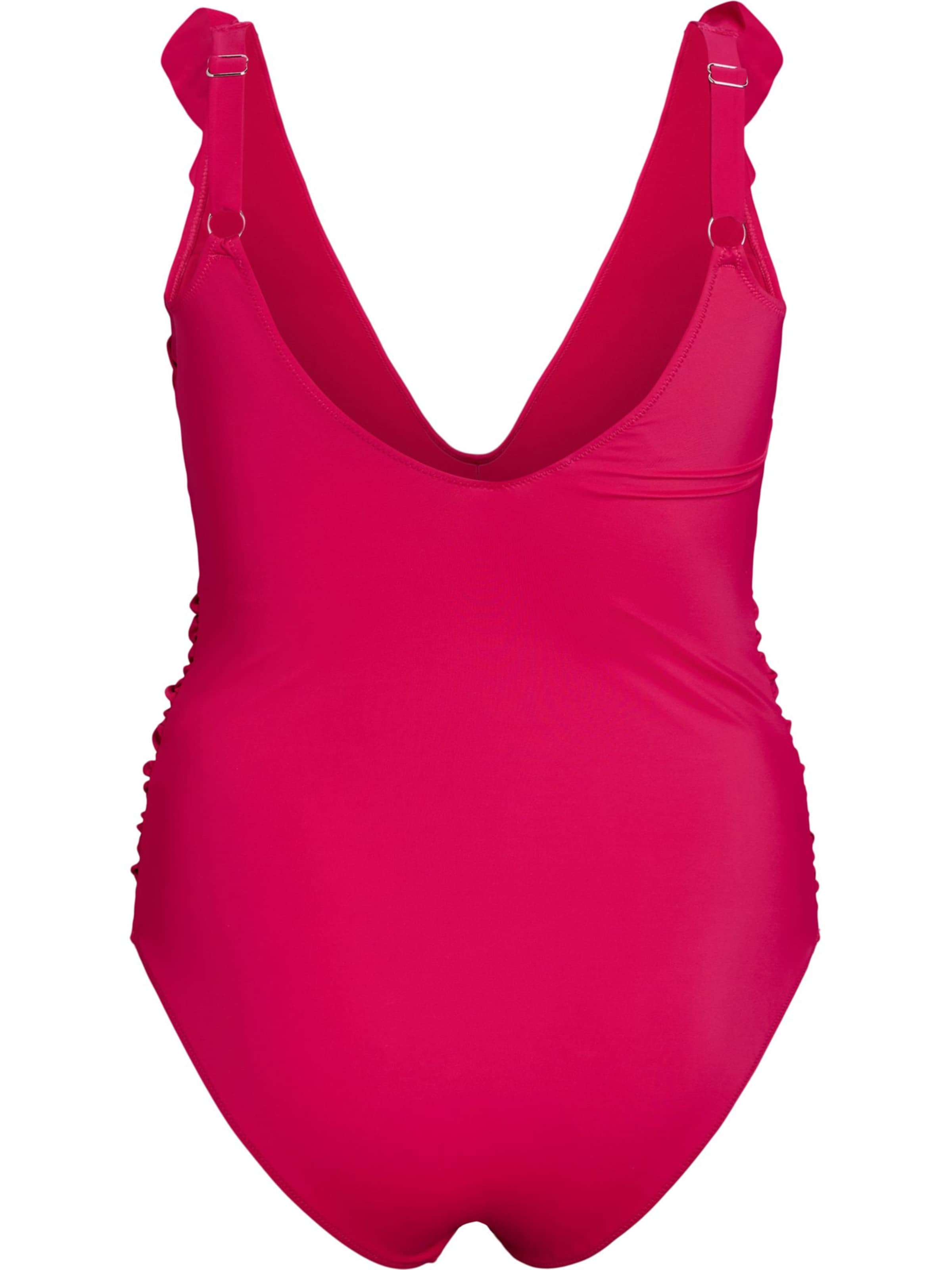 Swim by Zizzi Bustier Badeanzug 'Skitrin' in Pink
