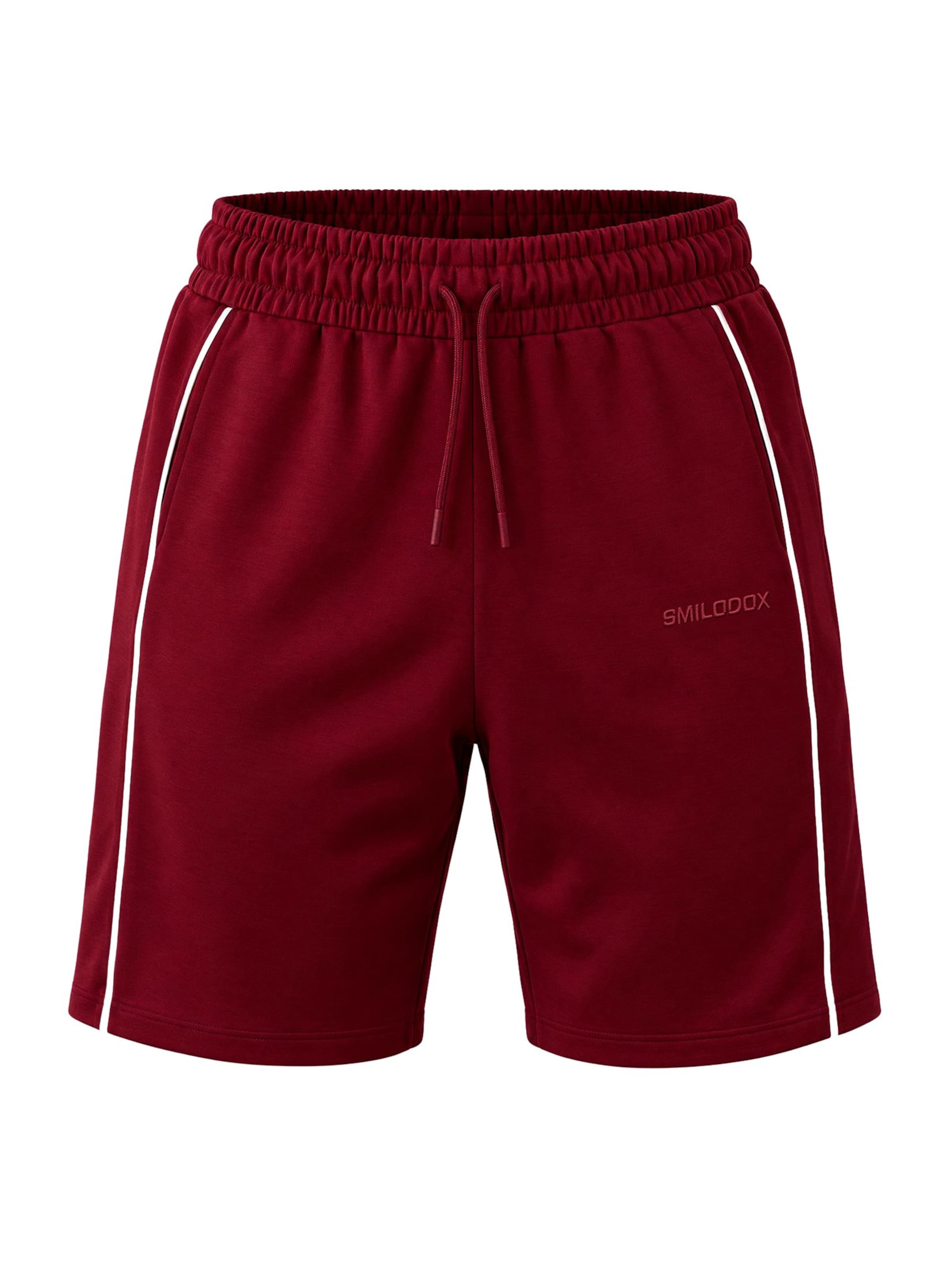 Smilodox Loosefit Broek ' Brenvaro ' in Rood: voorkant
