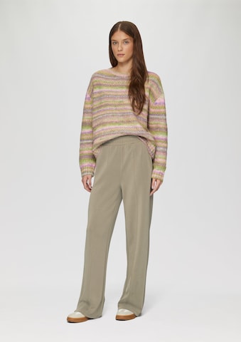 s.Oliver Wide leg Trousers with creases in Beige