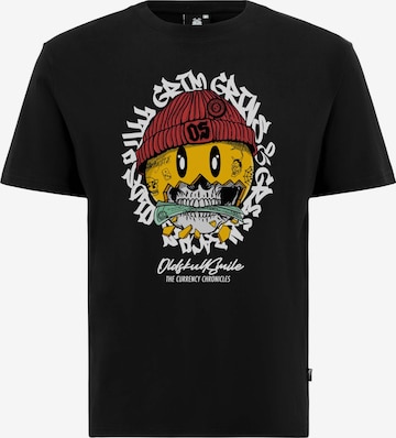 Oldskull Shirt 'Xtreme Smiley Cash Skull Graphic' in Black: front