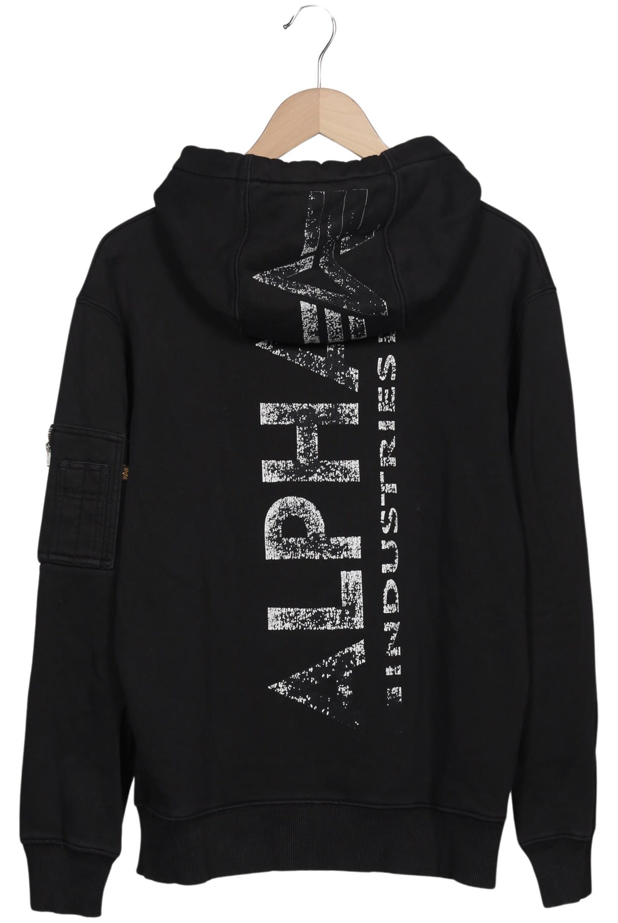 ALPHA INDUSTRIES Kapuzenpullover M in Schwarz