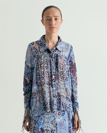 Scalpers Tile Print Blouse ' ' in Blau