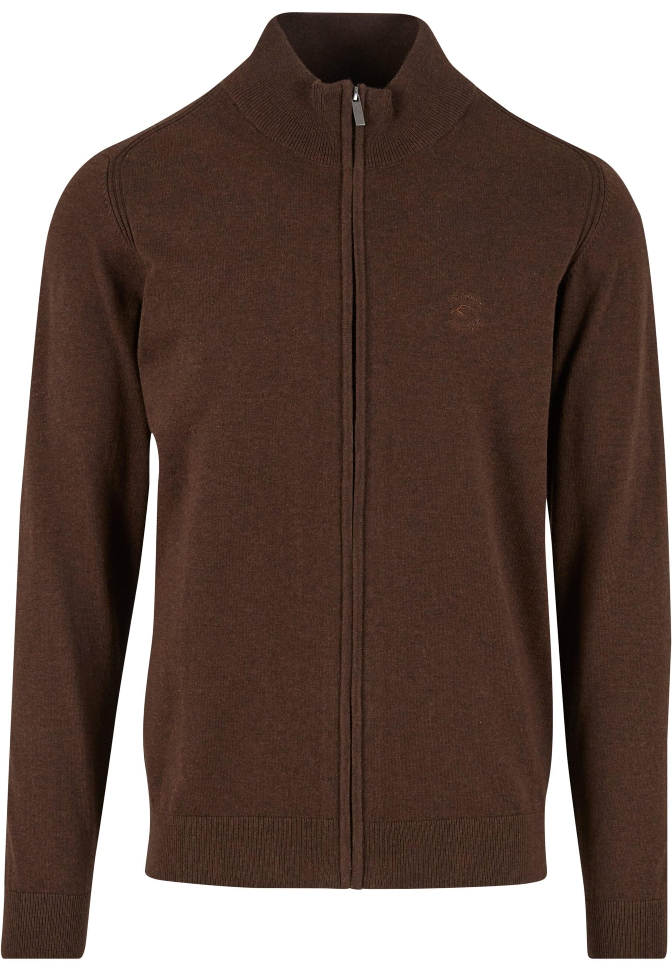 INDICODE JEANS Kardigan 'Tinos' – hnědá: přední strana