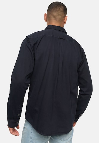 INDICODE JEANS Regular fit Overhemd ' Broidy ' in Blauw