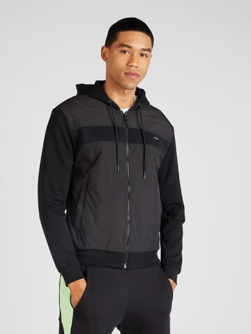 ANTONY MORATO Zip-Up Hoodie in Black: front