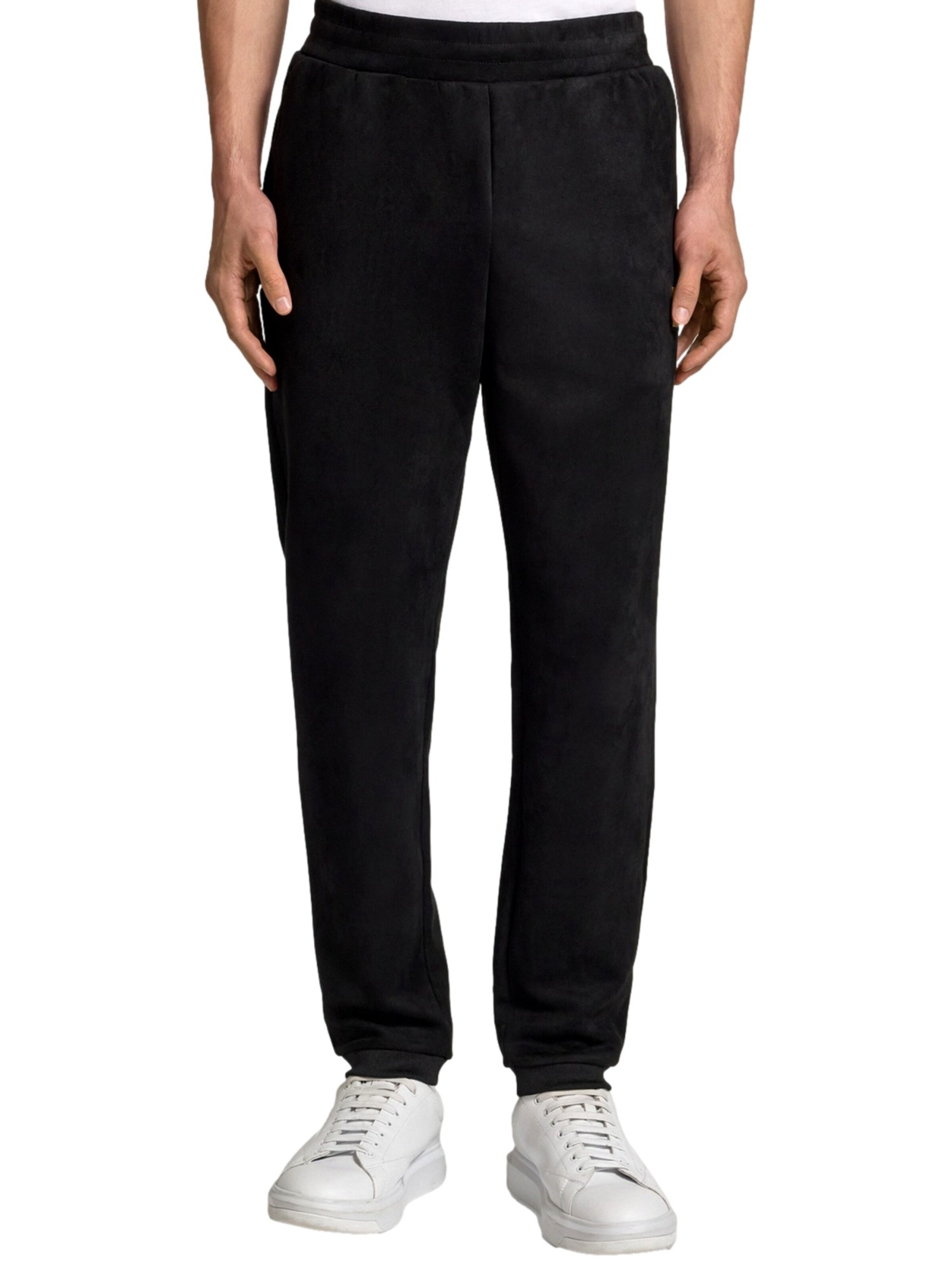 EA7 Emporio Armani Slim fit Trousers in Black: front