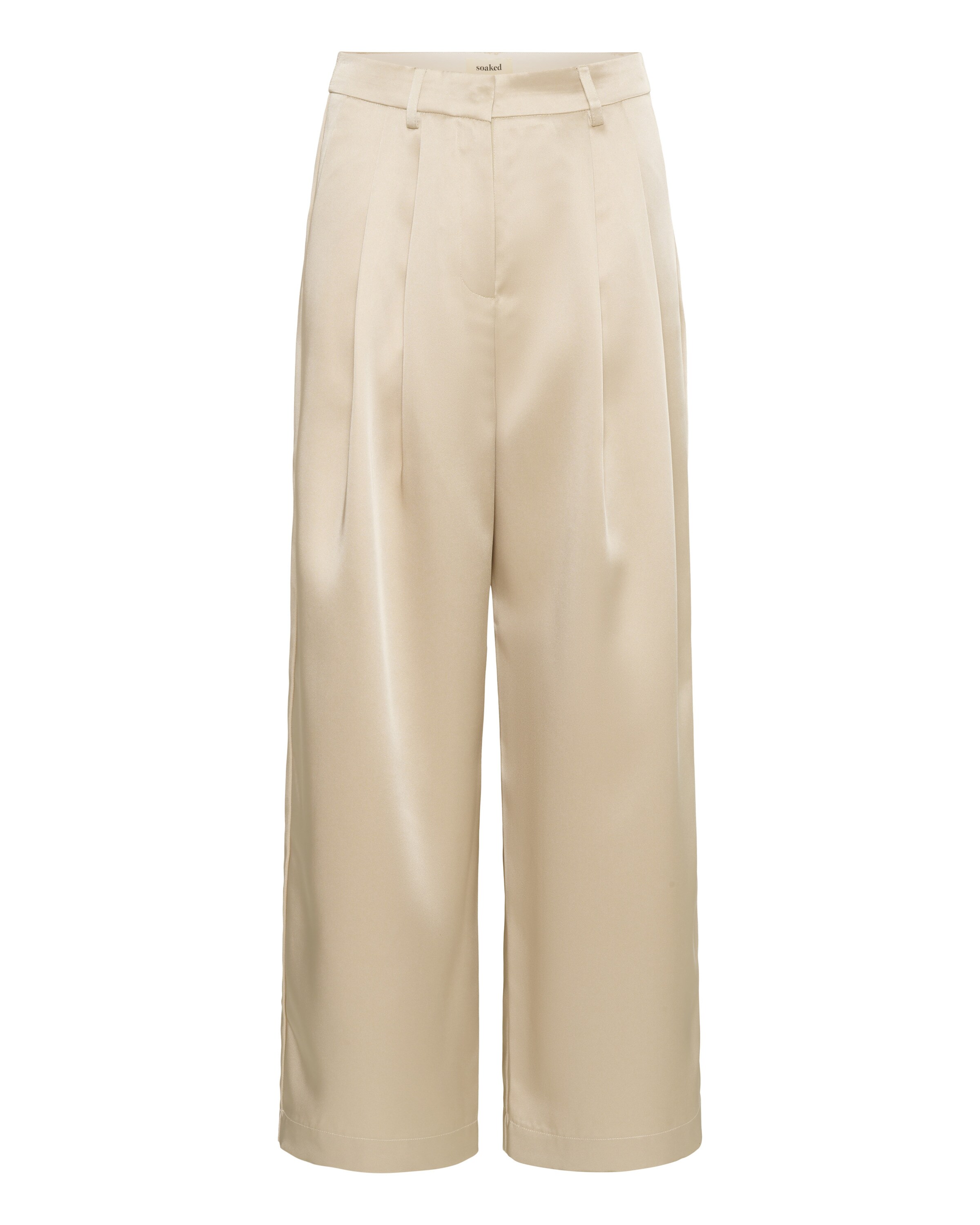 SOAKED IN LUXURY Wide Leg Hose in Beige: Vorderseite