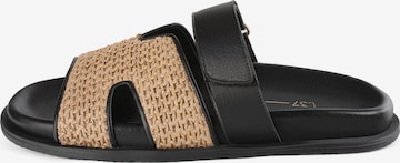 juoda L37 HANDMADE SHOES Šlepetės 'NOT MY PROBLEM': priekis