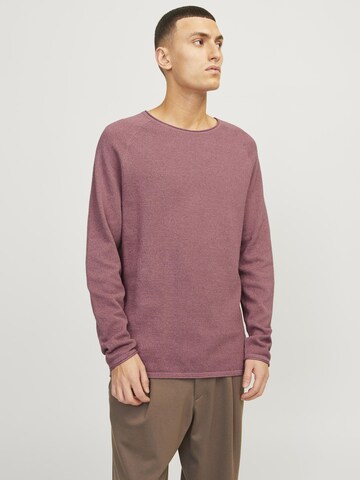 JACK & JONES - Regular Fit Pullover 'Hill' em rosa: frente