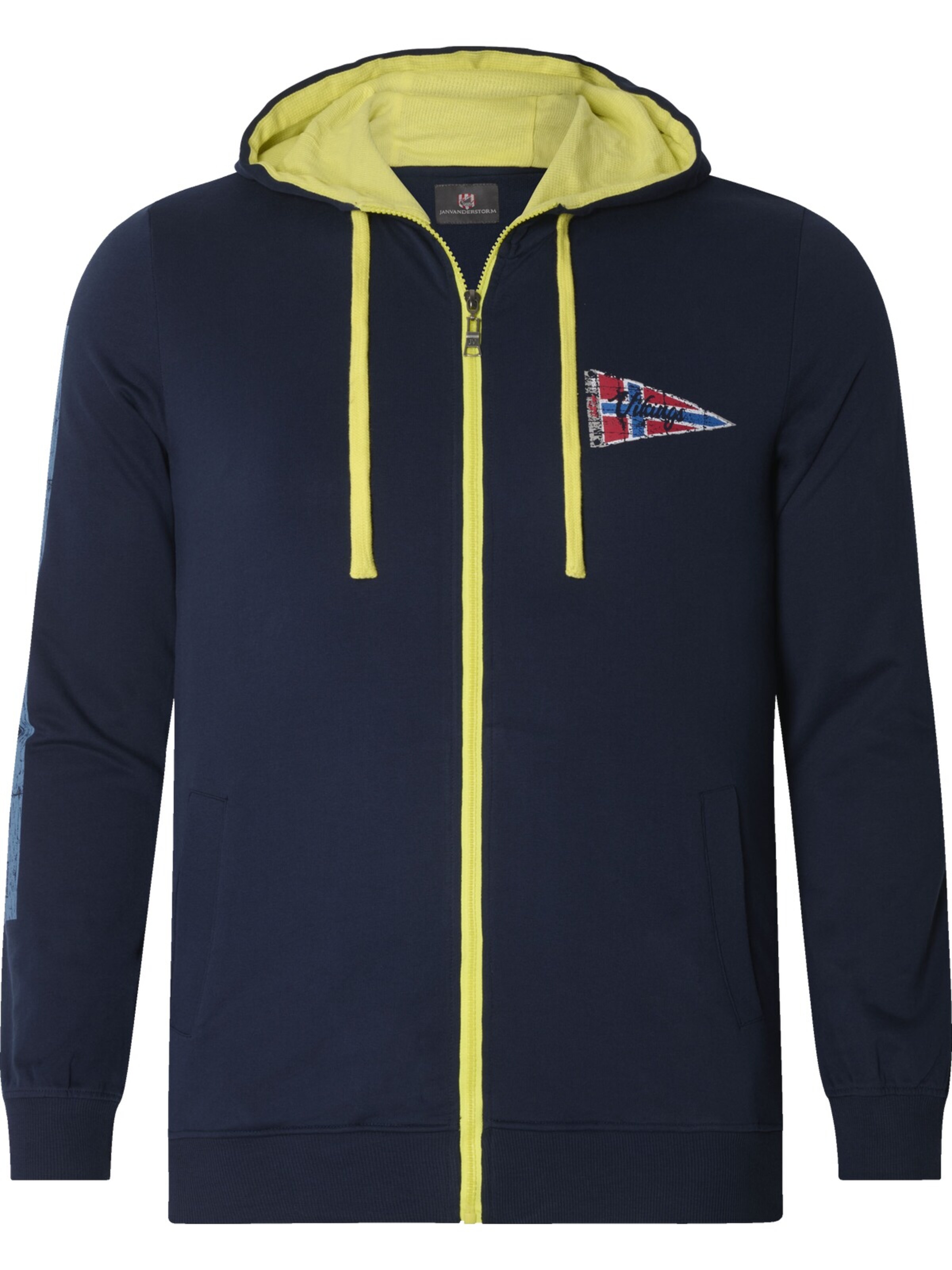 Jan Vanderstorm Zip-Up Hoodie 'Jabbe' in Blue: front