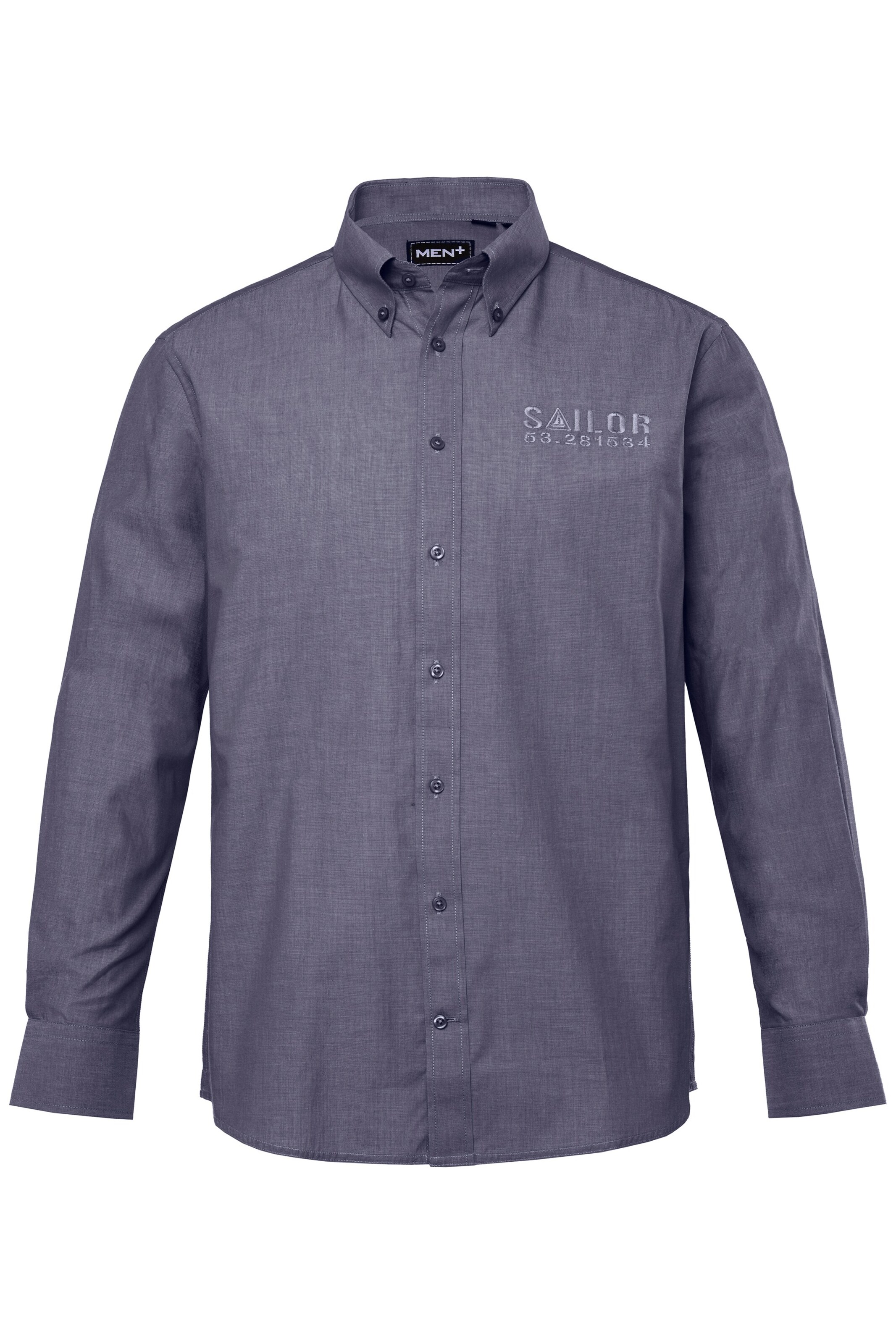 Men Plus Comfort fit Overhemd in Blauw: voorkant