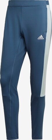 ADIDAS SPORTSWEAR Tapered Sports trousers 'Colourblock' in Blue: front