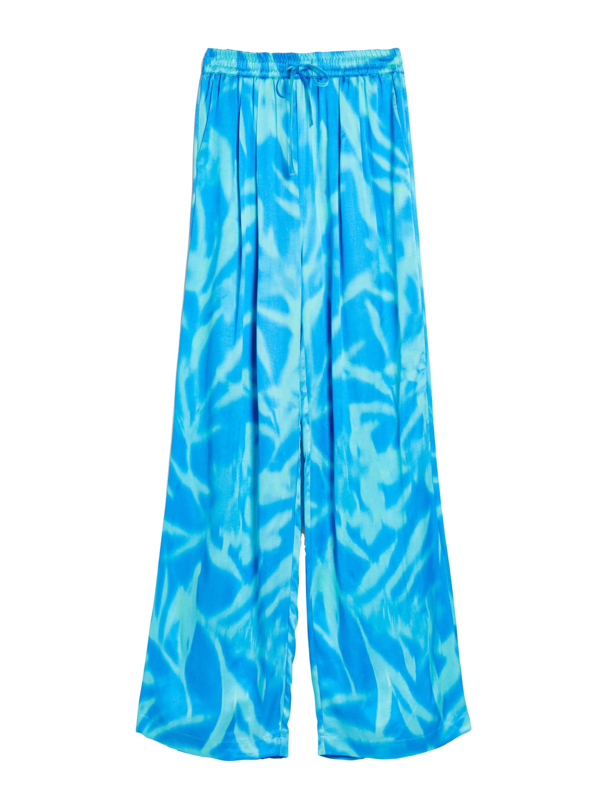 Bershka Wide leg Veckad byxa i blå: framsida