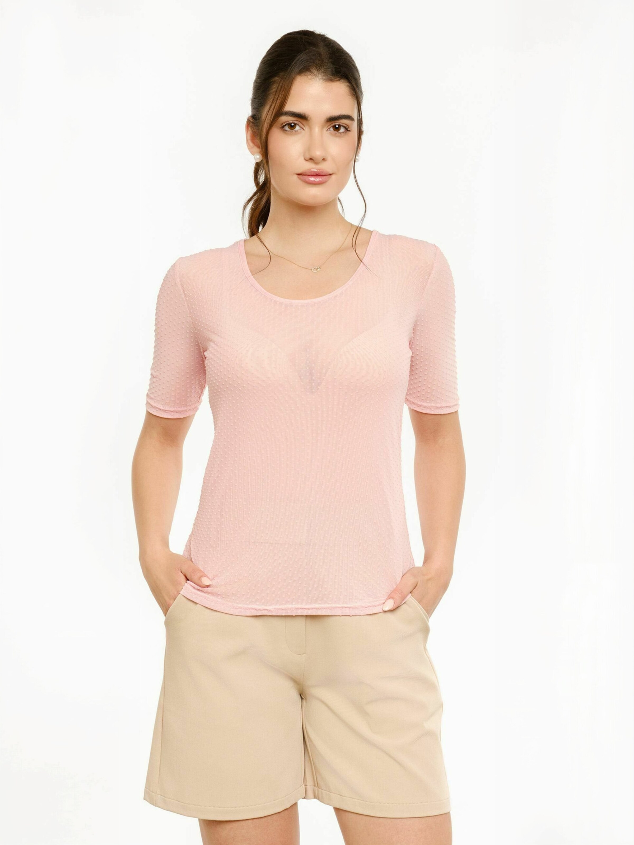 Liberte Essentiel Top ' MESH ' in Rood: voorkant