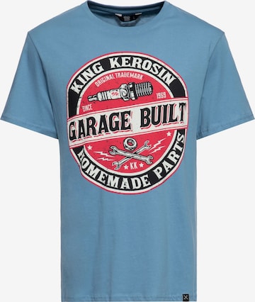 King Kerosin Shirt 'Garage Built' in Blau: Vorderseite