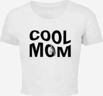 Merchcode Shirt 'Mothers Day - Cool mom' in Wit: voorkant