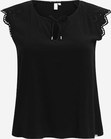 QS Blouse in Zwart: voorkant