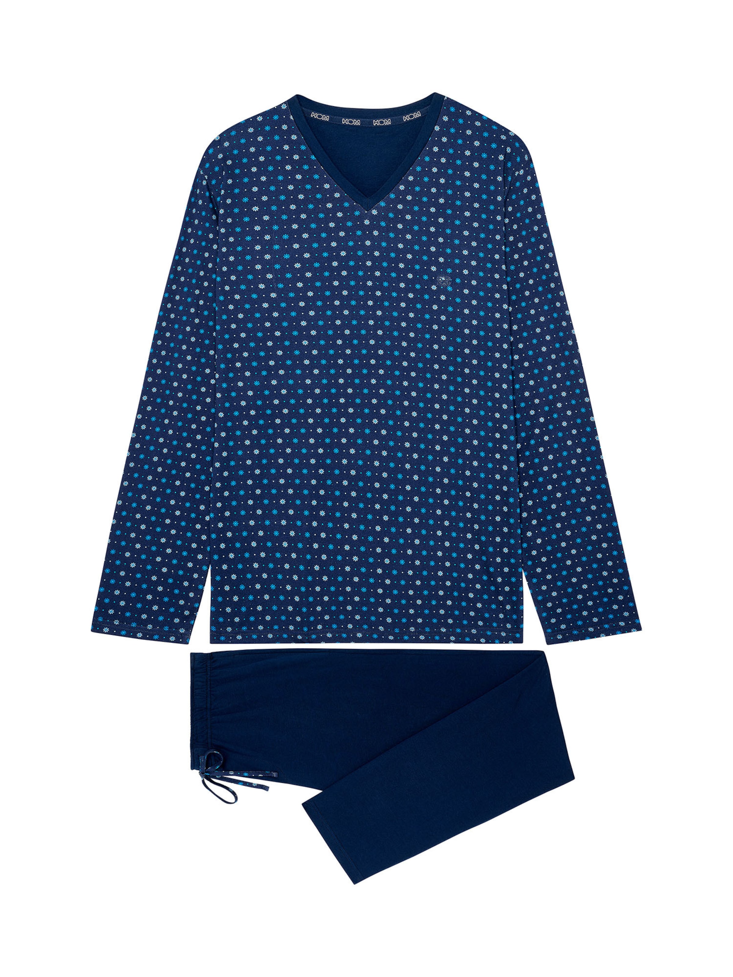 HOM Pyjama ' Bo ' in Blau: Vorderseite