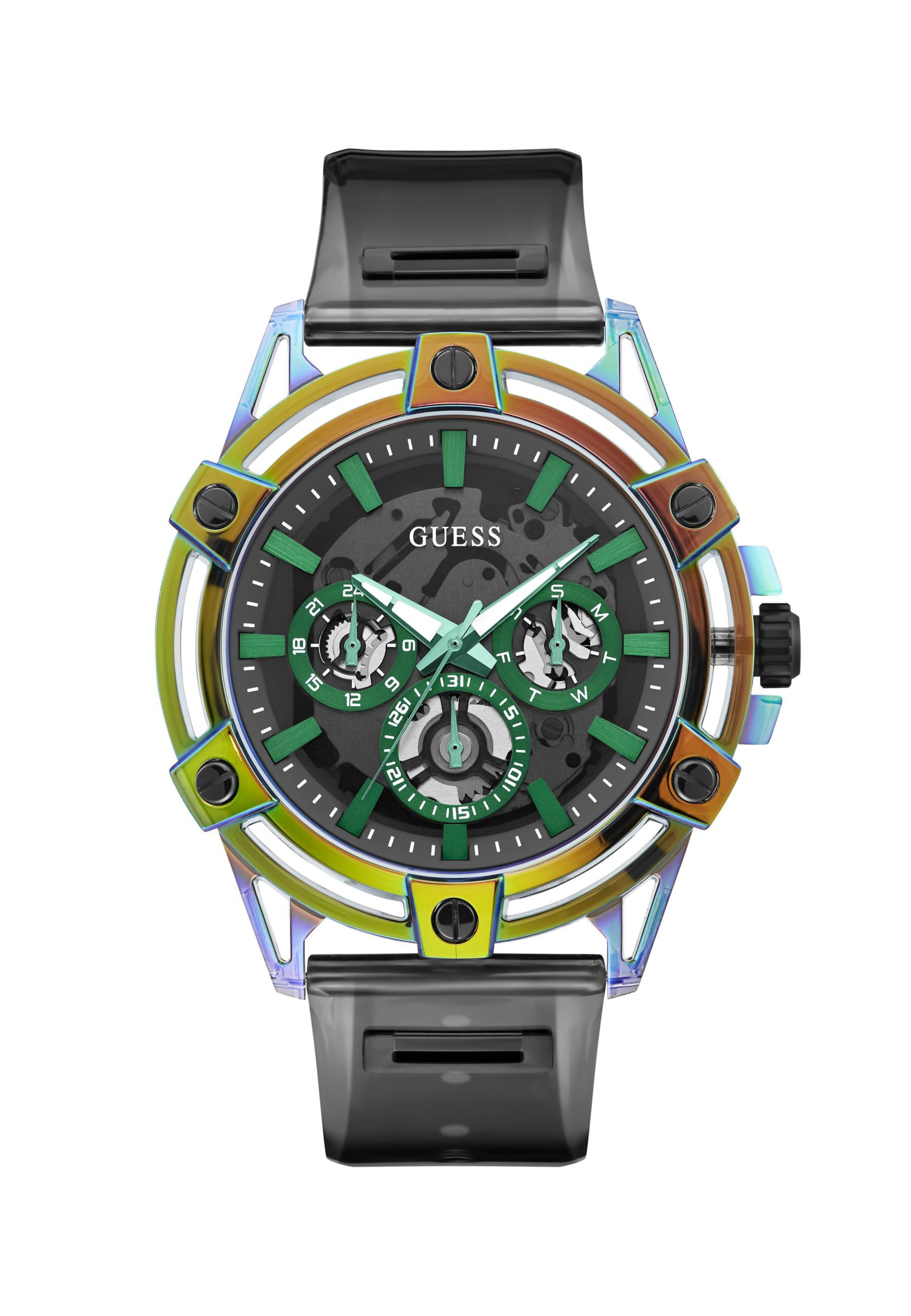 GUESS Uhr 'King' in Schwarz: Vorderseite