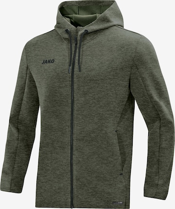 JAKO Athletic Zip-Up Hoodie in Green: front