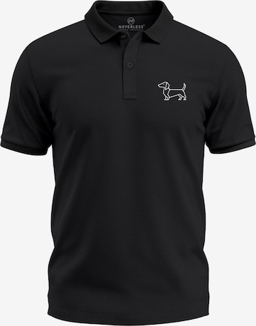 Neverless Shirt 'Dackel Polygon' in Schwarz: Vorderseite