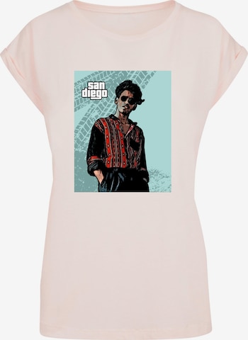 Merchcode T-Shirt 'Grand San Diego' in Pink: predná strana