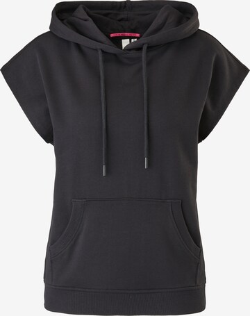 Sweat-shirt QS en noir : devant