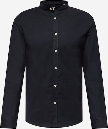 Lindbergh Slim fit Button Up Shirt in Black: front