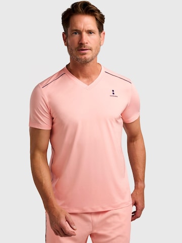 nordicdots - Camiseta funcional 'Performance V-Tee' en naranja: frente