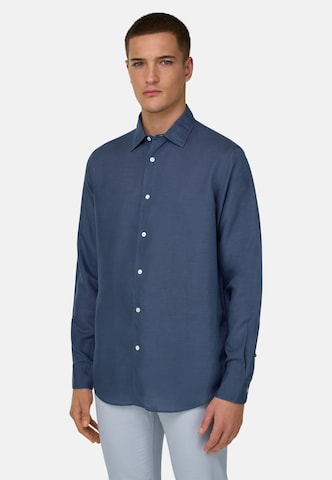 Boggi Milano Regular Fit Hemd in Blau: Vorderseite