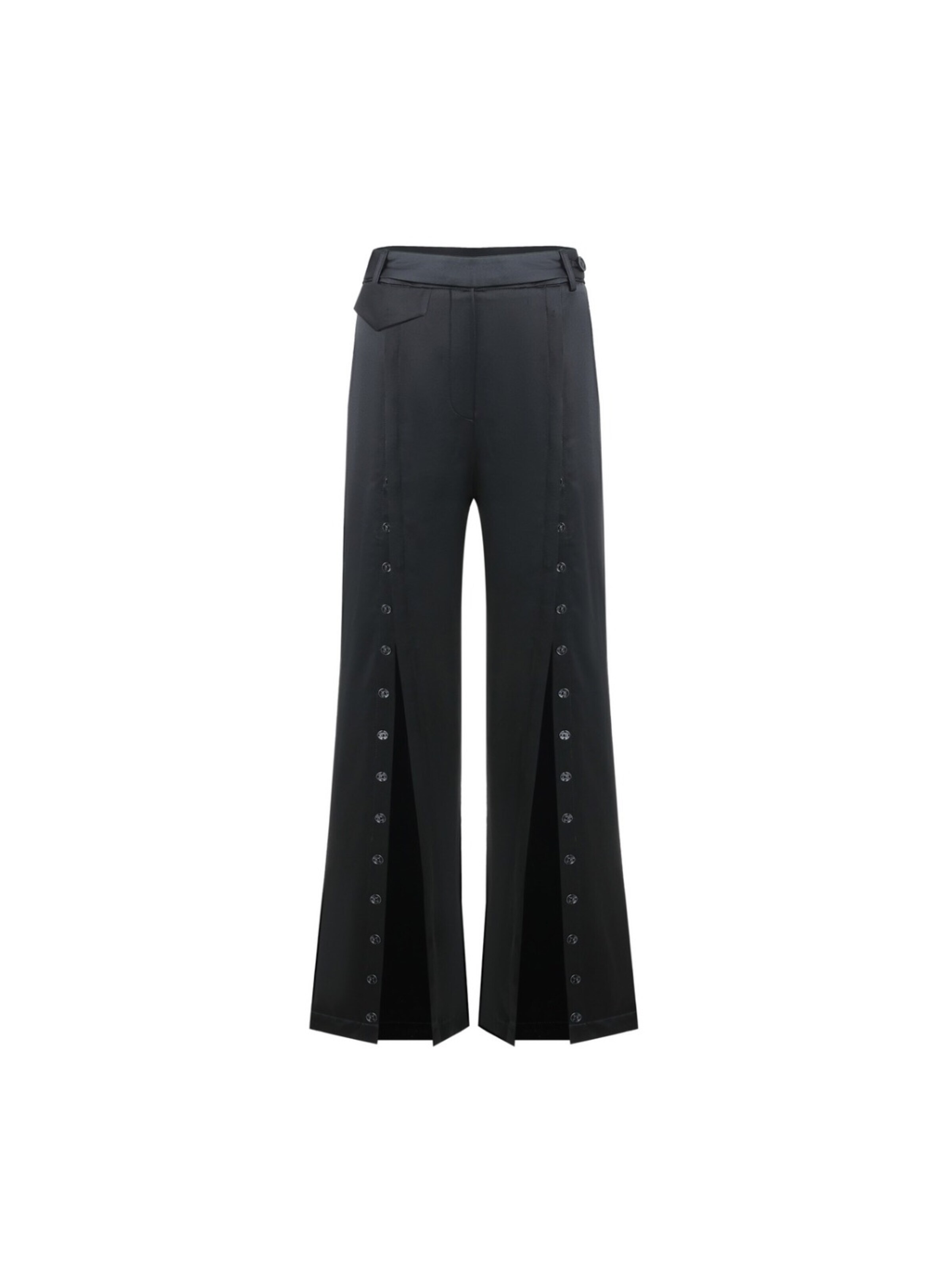 regular Pantaloni 'Hand-Sewn Slit Trousers' di iellele in nero: frontale