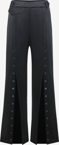 Pantaloni 'Hand-Sewn Slit Trousers' di iellele in nero: frontale