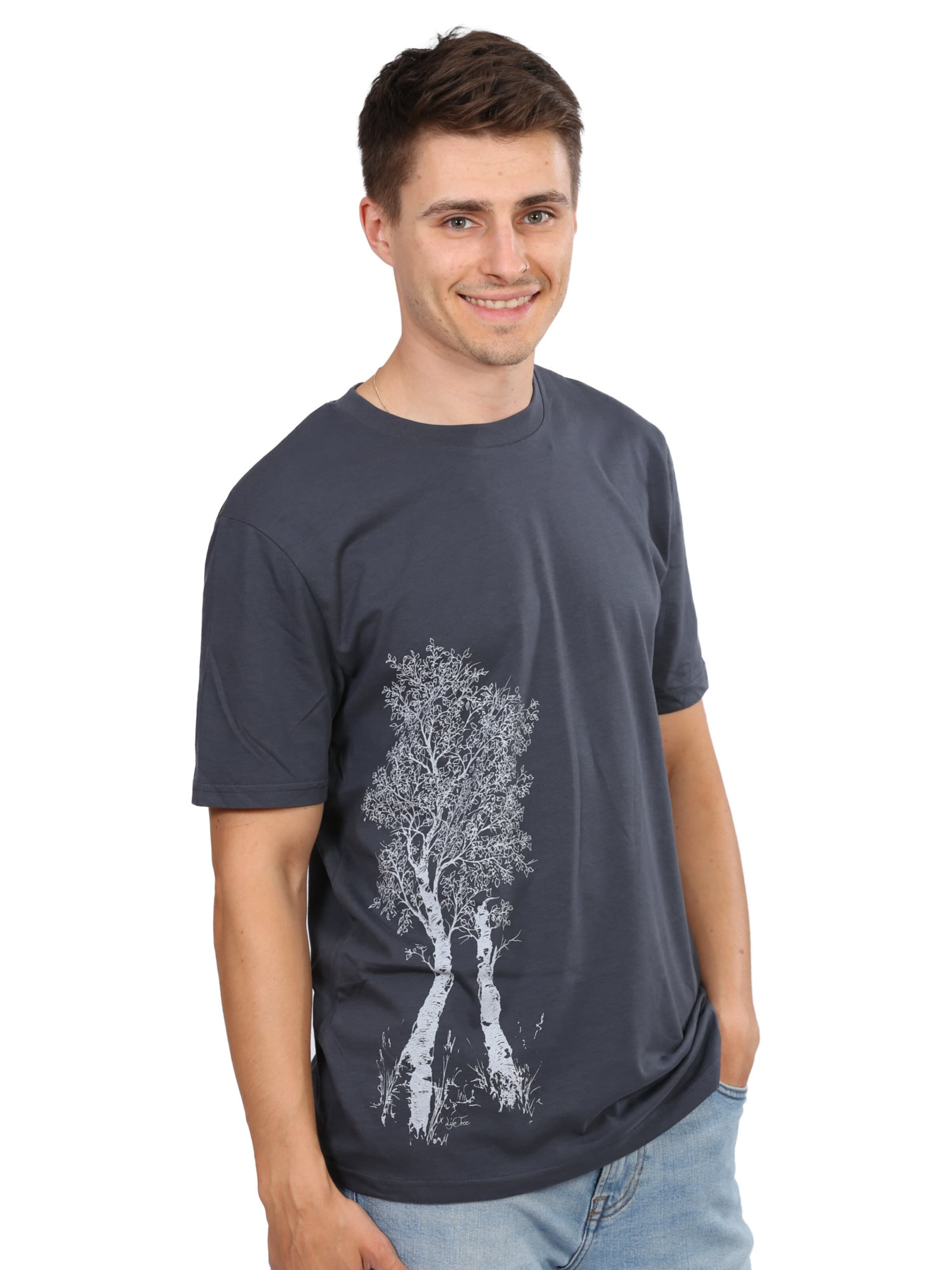 Life-Tree Shirt 'Fairwear Birke'‌‌‌‌‌‌‌‌ in Grau: Vorderseite