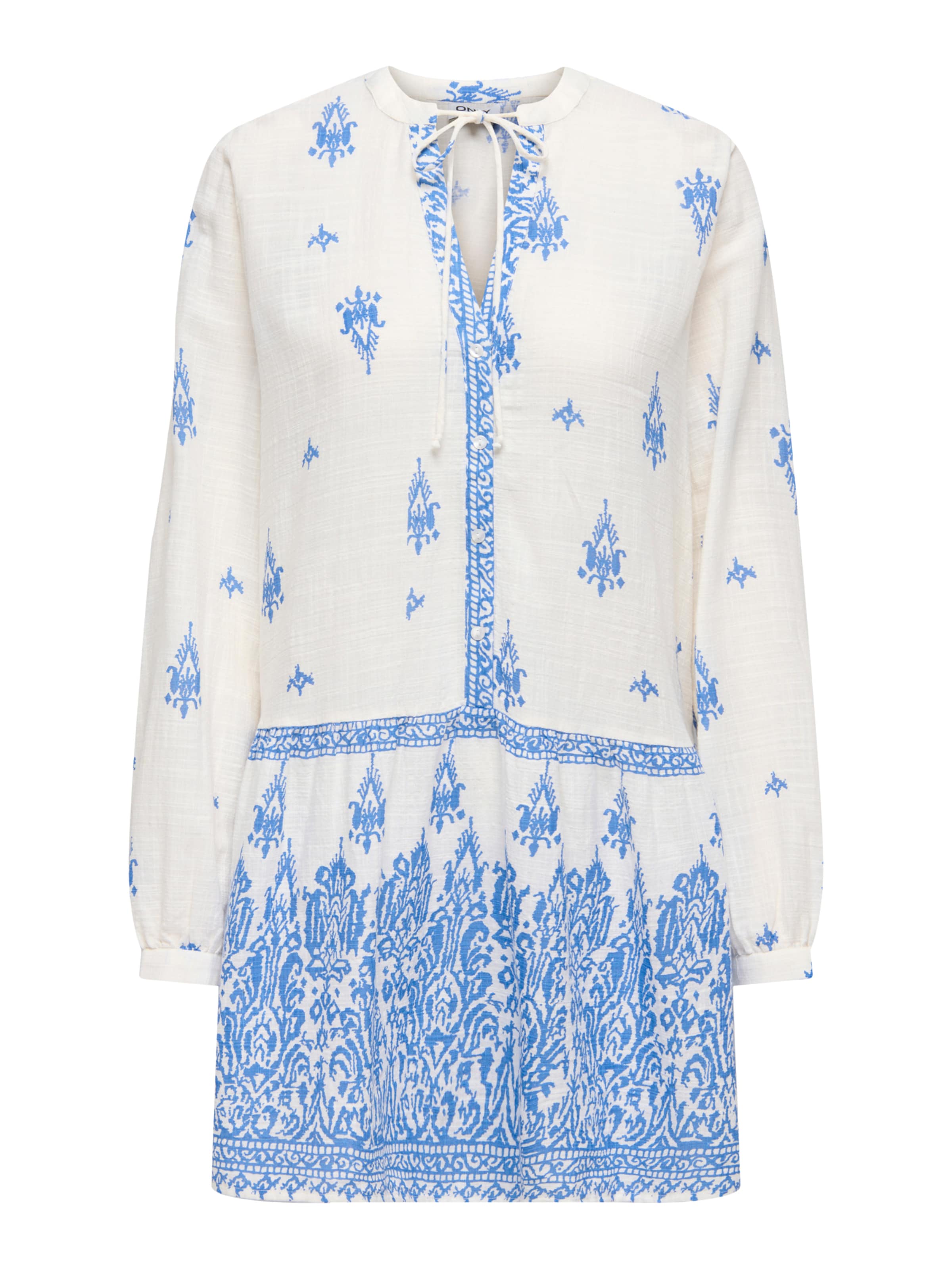 ONLY Dress 'ONLALMA L/S SHORT DRESS WVN NOO' in White: front